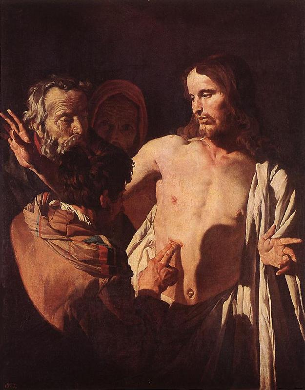 HONTHORST, Gerrit van The Incredulity of St Thomas sdg Sweden oil painting art